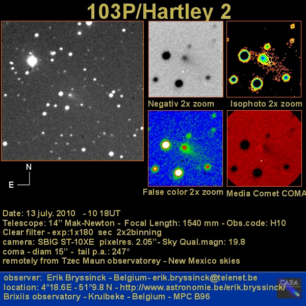 comet 103P/Hartley, Erik Bryssinck, 13 july 2010, Tzec Maun observatory