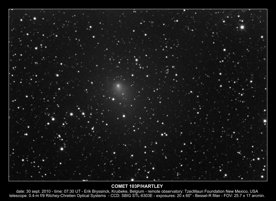 comet 103P/Hartley, Tzec Maun foundation New-Mexico USA, Erik Bryssinck, 30 sept. 2010