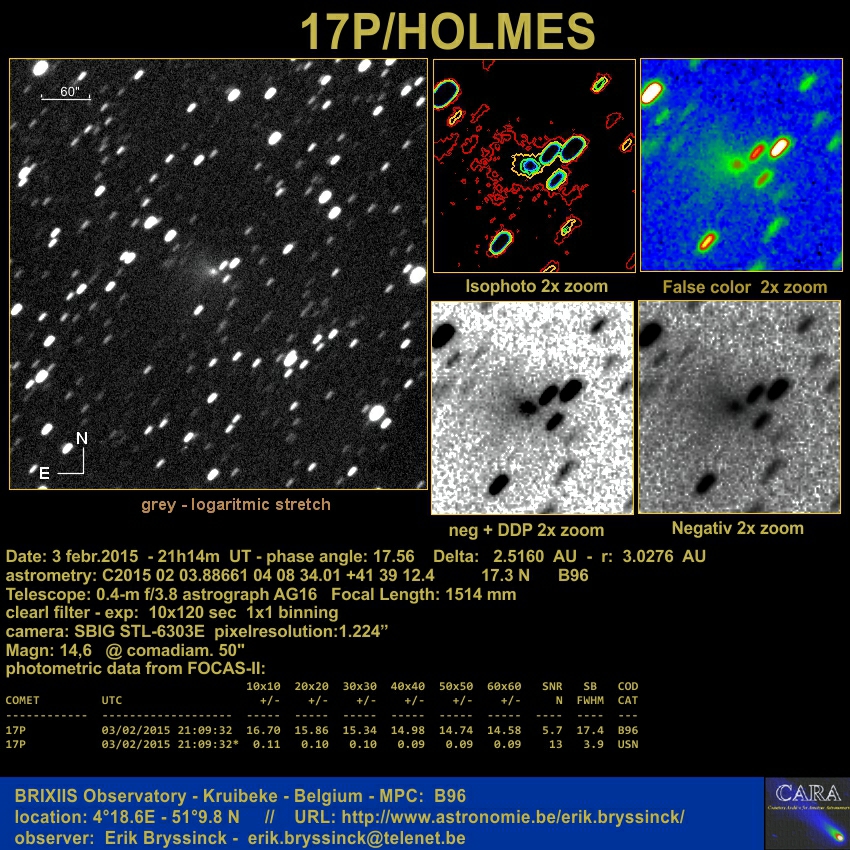 image comet 17P/Holmes by Erik Bryssinck from BRIXIIS Observatory Belgium