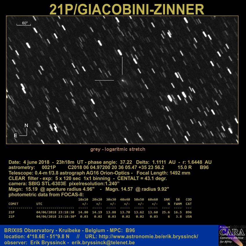 comet 21P/GIACOBINI-ZENNER by Erik Bryssinck