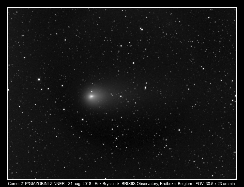 21P/GIAZOBINI-ZINNER on 31 aug. 2018, Erik Bryssinck, BRIXIIS Observatory