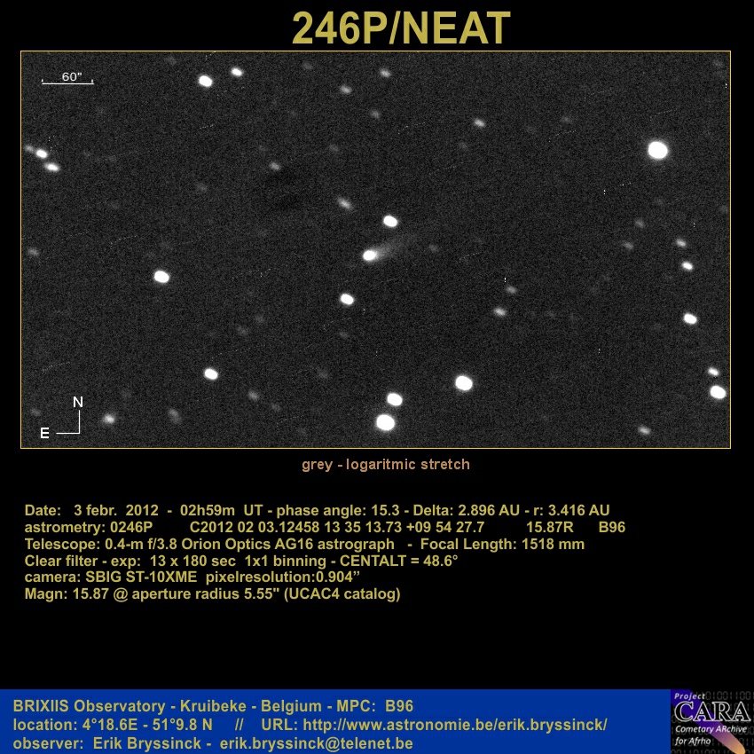 comet 246P/NEAT, 3 febr. 2012, Erik Bryssinck