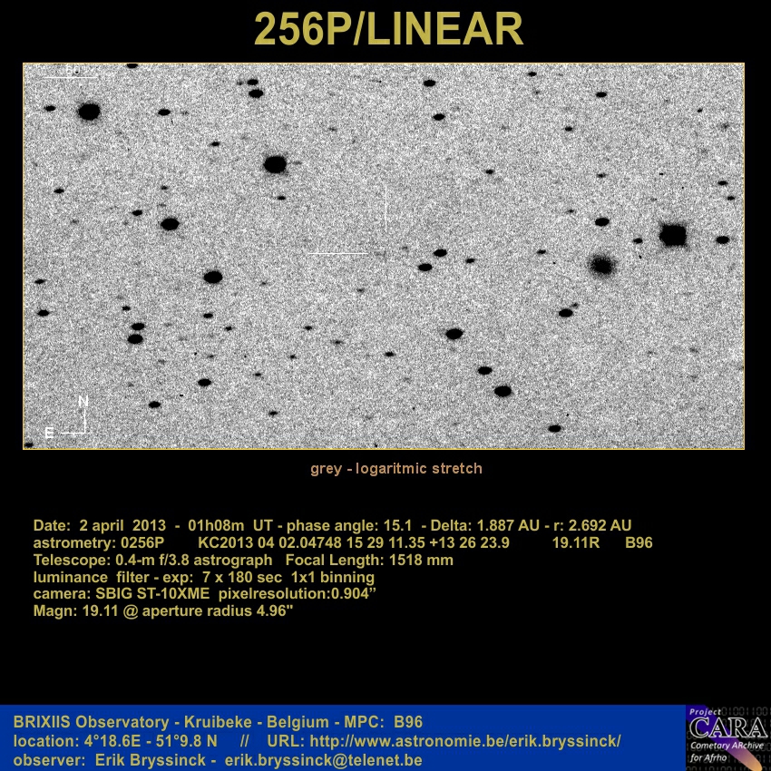 comet 256P/LINEAR, 2 april 2013, Erik Bryssinck