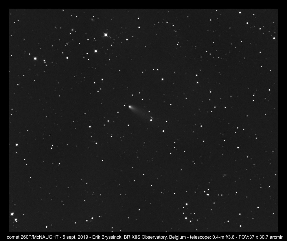 comet 260P/MCNAUGHT on 5 sept. 2019, Erik Bryssinck, BRIXIIS Observatory