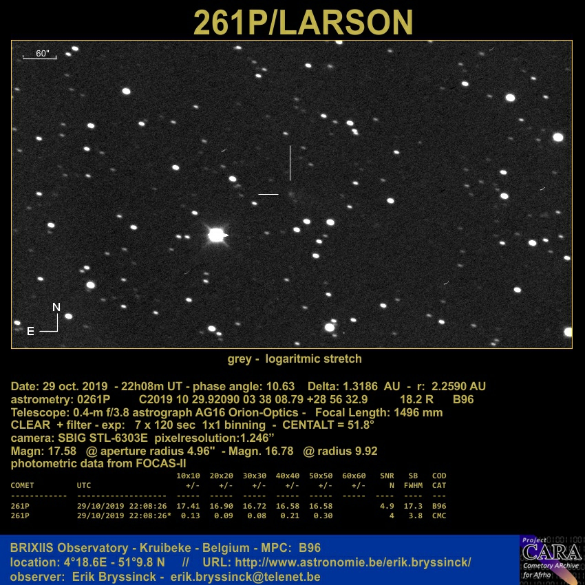 comet 261P/LARSON, Erik Bryssinck