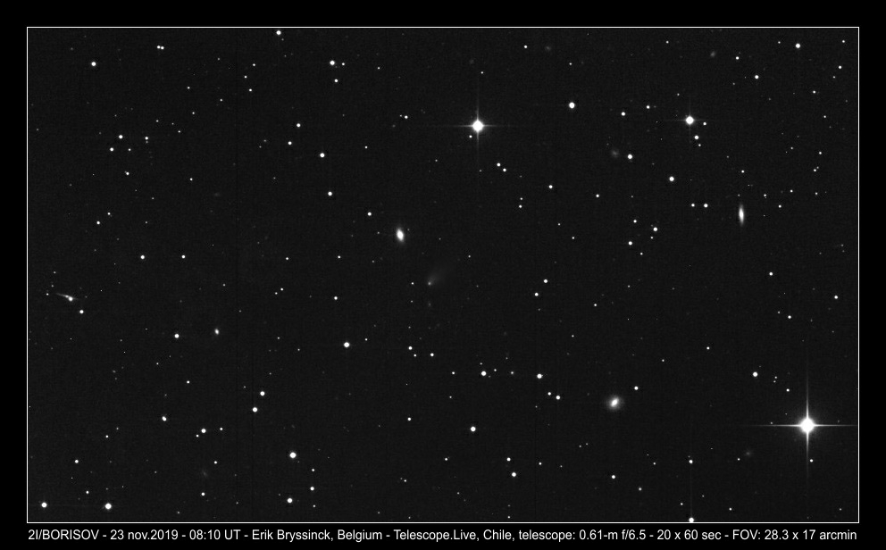 2I/BORISOV on 23 nov, Erik Bryssinck, Telescope.Live