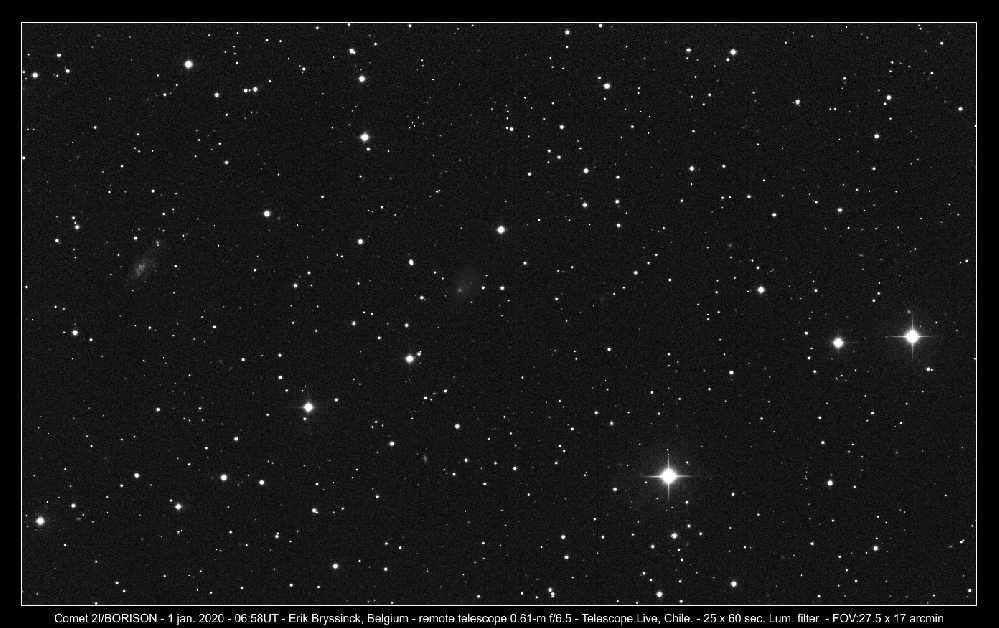 comet 2I/BORISOV on 1 jan. 2020, Erik Bryssinck