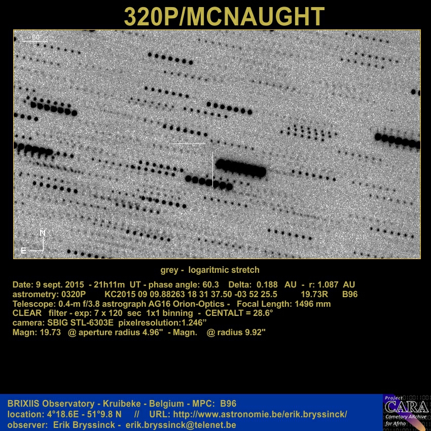 comet 320P/MCNAUGHT, 9 sept. 2015, Erik Bryssinck
