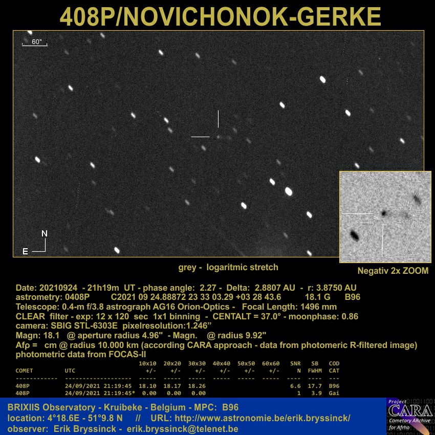comet 408P/NOVICHONOK-GERKE, date:20210924, Erik Bryssinck