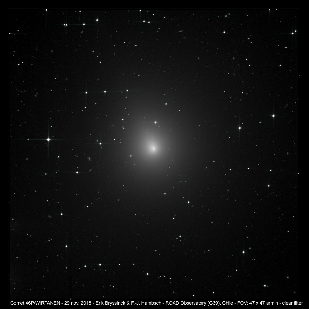 Image comet 46P/WIRTANEN on 29 nov.2018 by Erik Bryssinck & F.-J. Hambsch