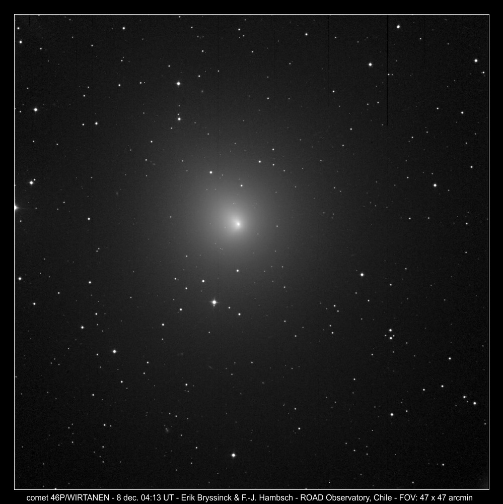 comet 46P/WIRTANEN on 8 dec. 2018 by Erik Bryssinck and  F.-J. Hambsch