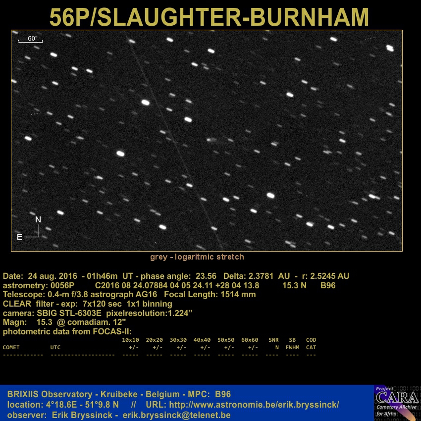 comet 56P/SLAUGHTER-BURNHAM by Erik Bryssinck from BRIXISS Observatory on 24 aug.2016