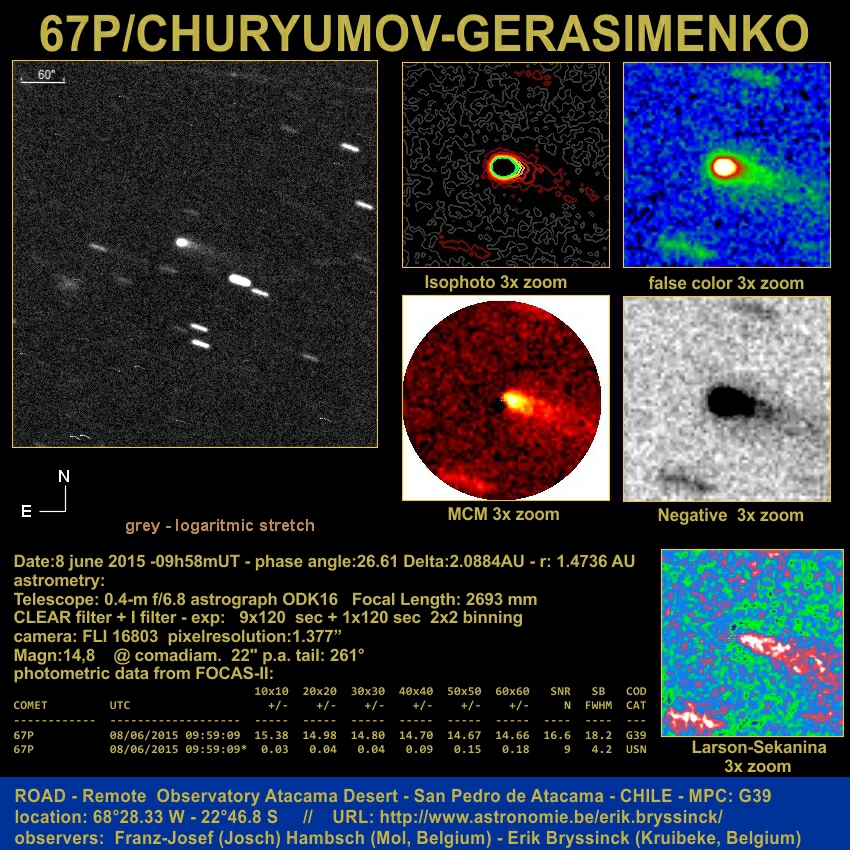 image comet 67P made by Erik Bryssinck & Franz-Josef Hambsch from ROAD , Chile