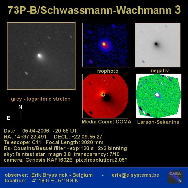 image comet 73P fragmentation apperation 2005-2006 - 5 apr.2006