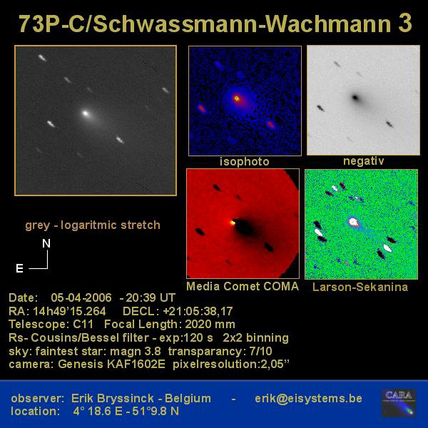 image comet 73P fragmentation apperation 2005-2006 - 5 apr.2006