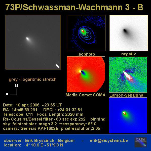 image comet 73P fragmentation apperation 2005-2006 - 10 apr.2006
