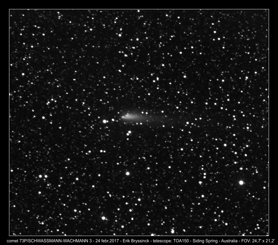 Image split comet 73P/SCHWASSMANN-WACHMANN by Erik Brysisnck on 24 febr.2017