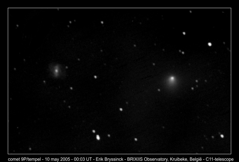 image comet 9P/Tempel on 10 may 2005 by Erik Bryssinck, BRIXIIS Observatory
