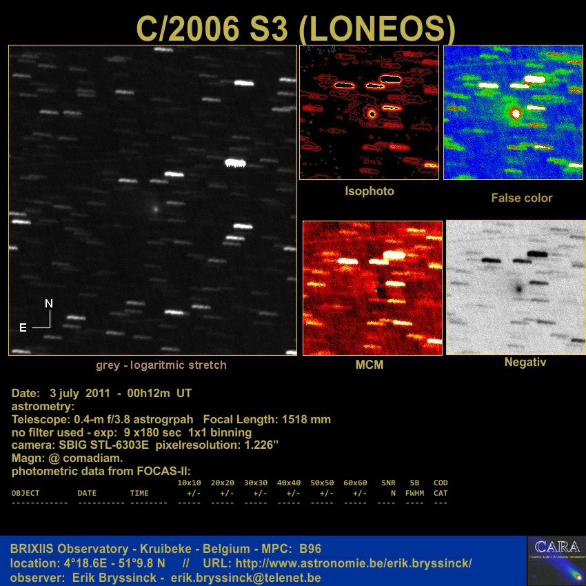 comet C/2006 S3 (LONEOS) on 3 july 2011 - Erik Bryssinck