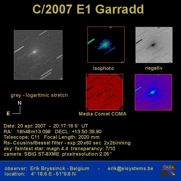 comet C/2007 E1 (GARRADD), 20 apr. 2007, Erik Bryssinck