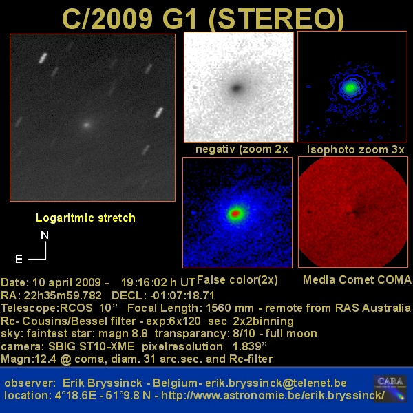comet C/2009 G1 (STEREO), 10 april 2009, Erik Bryssinck