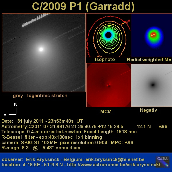 comet C/2009 P1 (GARRAD) on 31 july 2011, Erik Bryssinck