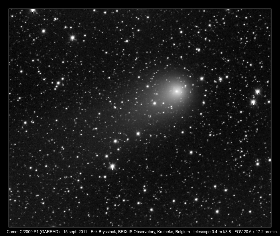 comet C/2009 P1 (GARRAD) on 15 sept. 2011, Erik Bryssinck, BRIXIIS Observatory
