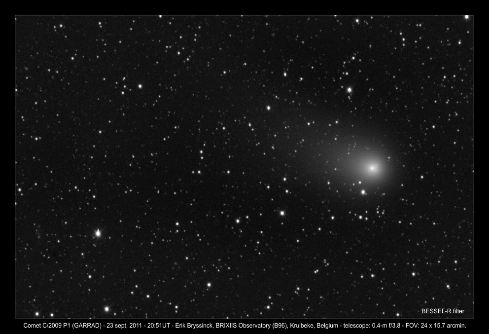 comet C/2009 P1 (GARRAD) on 23 sept. 2011, Erik Bryssinck, BRIXIIS Observatory B96, CARA
