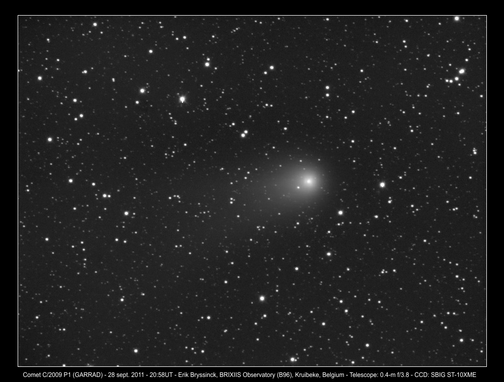 comet C/2009 P1 (GARRAD) on 28 sept.2011, Erik Bryssinck, BRIXIIS Observatory