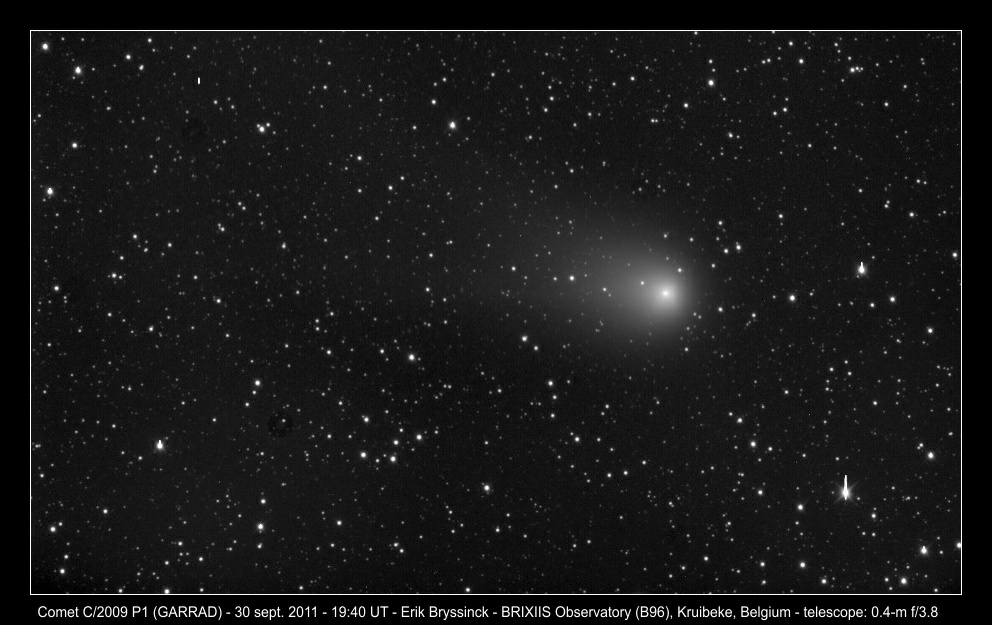 comet C/2009 P1 (GARRAD) on 30 sept. 2011, Erik Bryssinck, BRIXIIS Observatory