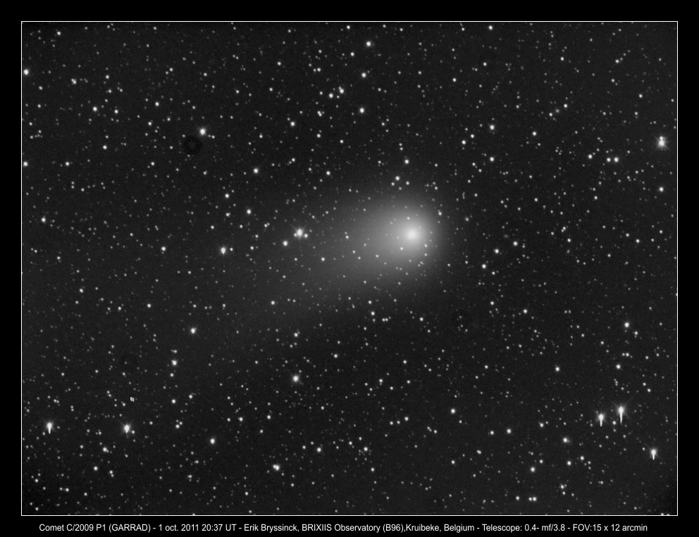 comet C/2009 P1 (GARRAD) on 1 oct. 2011 - Erik Bryssinck, BRIXIIS Observatory