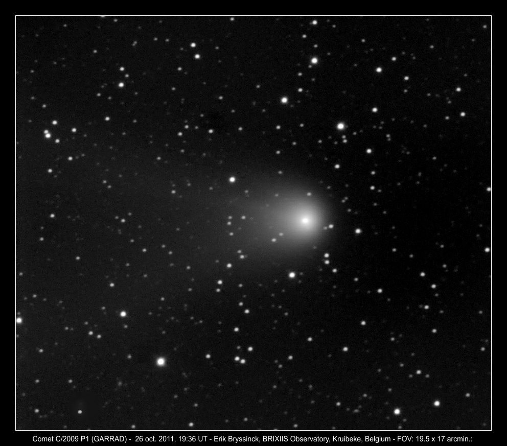 comet C/2009 P1 (GARRAD) on 26 oct. 2011, Erik Bryssinck, BRIXIIS Observatory