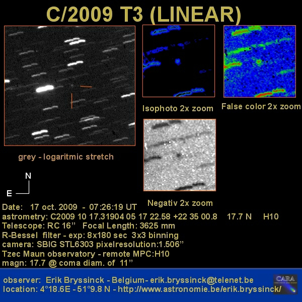 comet C/2009 T3 (LINEAR), 17 oct. 2009, Erik Bryssinck