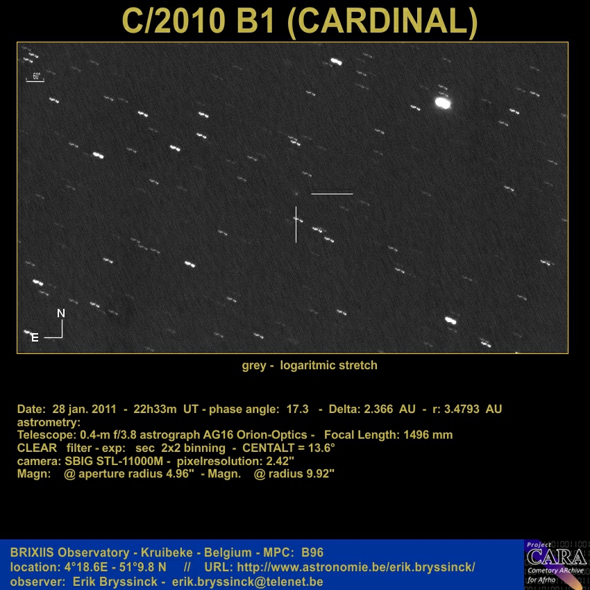 comet C/2010 B1 (CARDINAL), 28 jan. 2011, Erik Bryssinck