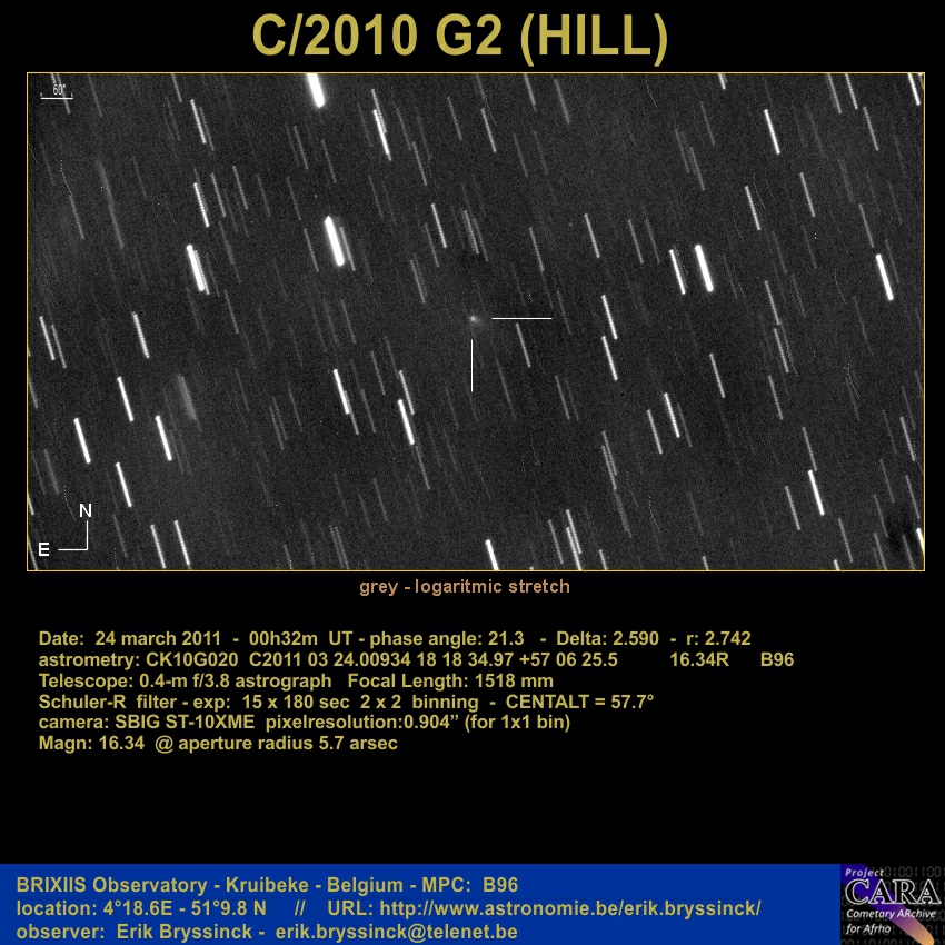 comet C/2010 G2 (HILL), 24 march 2011, Erik Bryssinck, B96 observatory