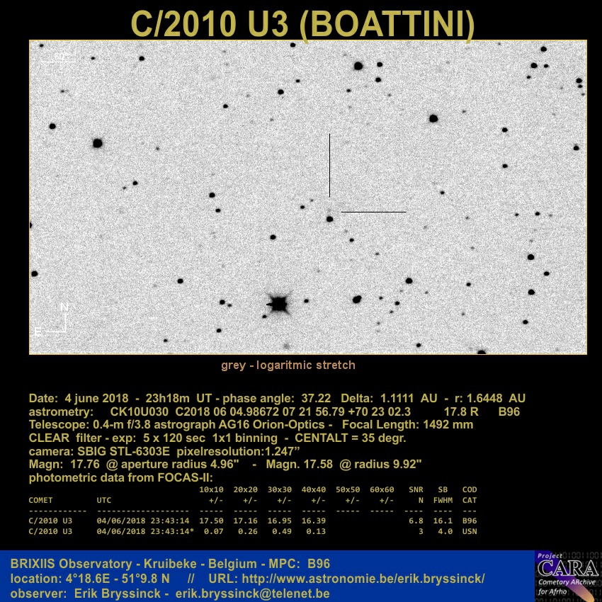 comet C/2010 U3 (BOATTINI) by Erik Bryssinck