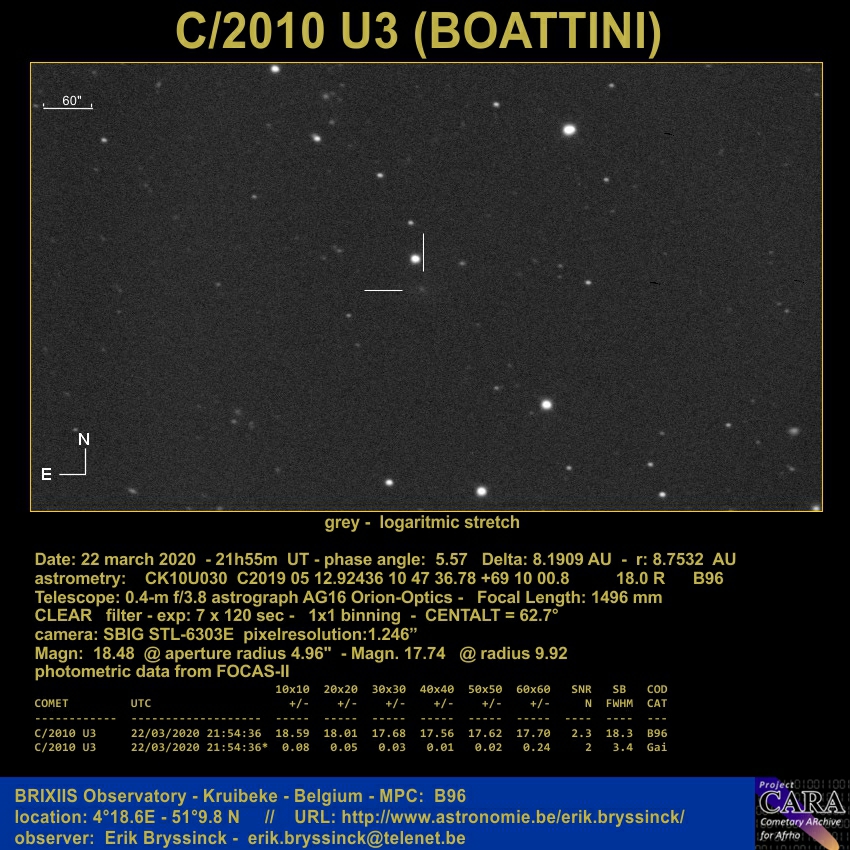 comet C/2010 U3 (BOATTINI), 22 march 2020, Erik Bryssinck