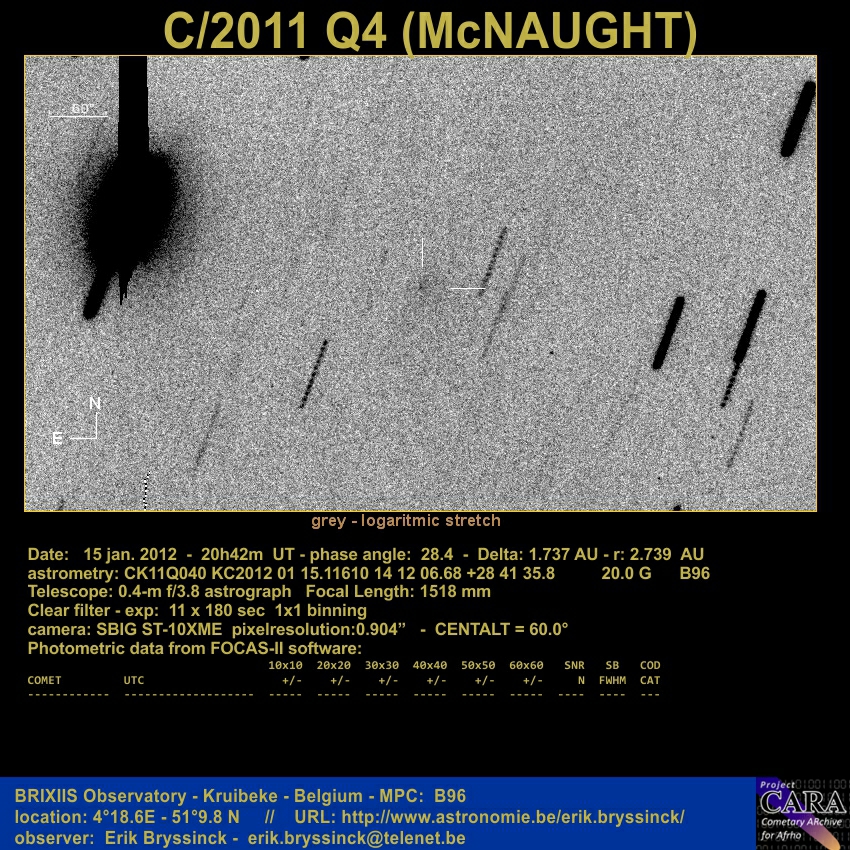 comet C/2011 Q4 (SWAN), Erik Bryssinck, 15 jan. 2012