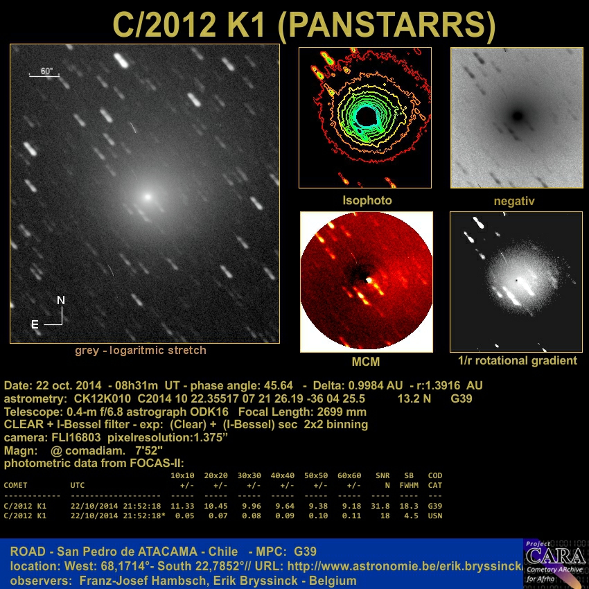 image comet C/2012 K1 (PANSTARRS) - 22 oct 2014 - Erik Bryssinck - Franz-Josef Hambsch
