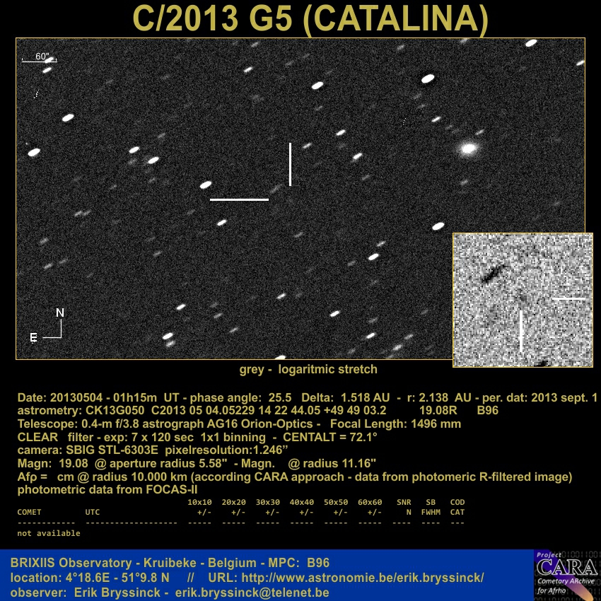 comet C/2013 G5 (CATALINA), 4 may 2013, Erik Bryssinck