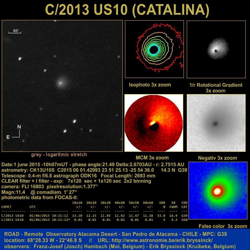 image comet C/2013 US10 (CATALINA) by Erik Bryssinck & Franz-Josef hambsch from ROAD observatory, G39 observatory