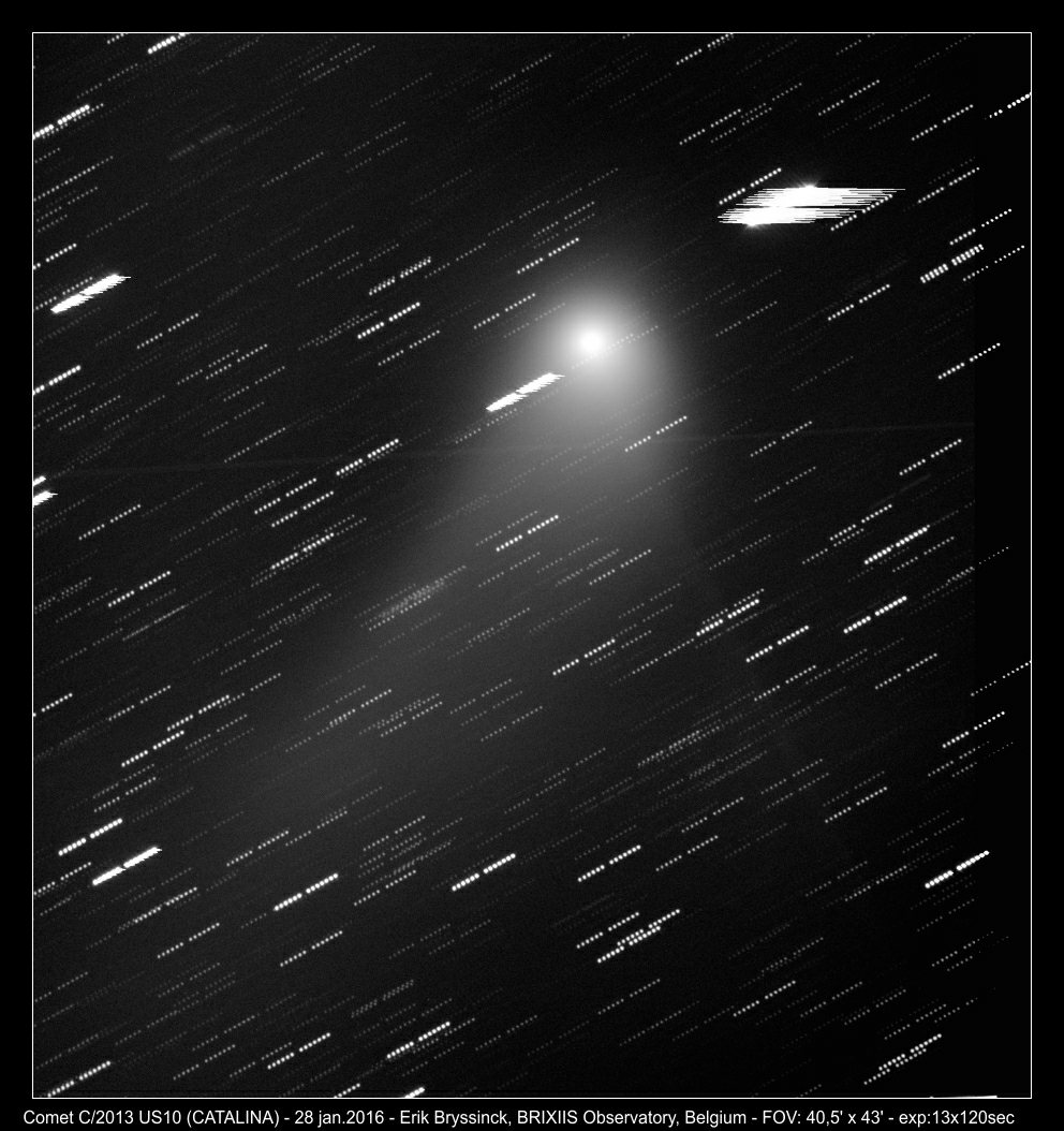 image comet C/2013 US10 (CATALINA) by Erik Bryssinck from BRIXIIS Observatory on 28 jan. 2016