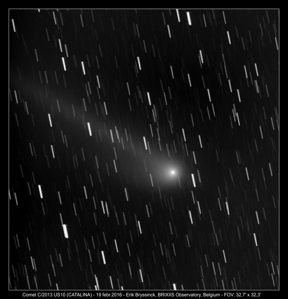 image comet C/2013 US10 (CATALINA) by Erik Bryssinck from BRIXIIS Observatory on 19 febr.2016