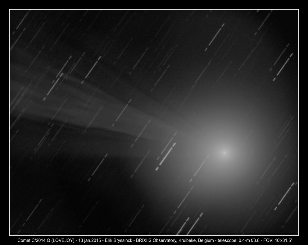 image comet C/2014 Q2 (LOVEJOY) - on 132 jan.2015 - by Erik Bryssinck from BRIXIIS Observatory Kruibeke Belgium