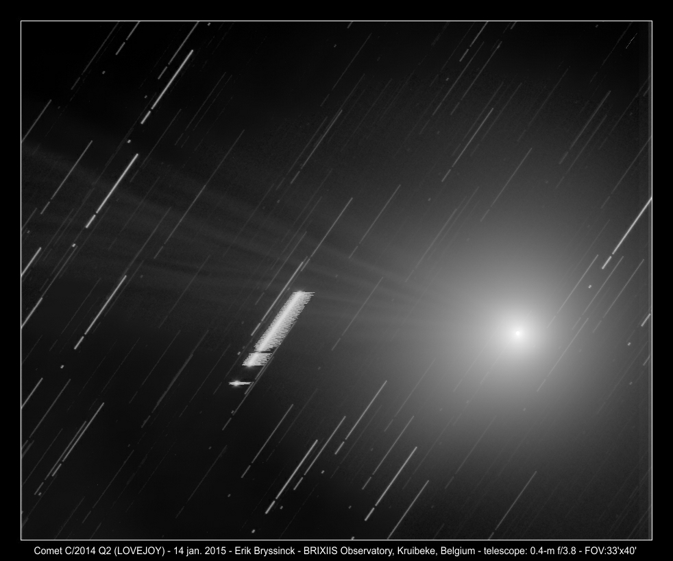 image comet C/2014 Q2 (LOVEJOY) - 14 jan. 2015 by Erik Bryssinck from BRIXIIS Observatory on 14 jan. 2015