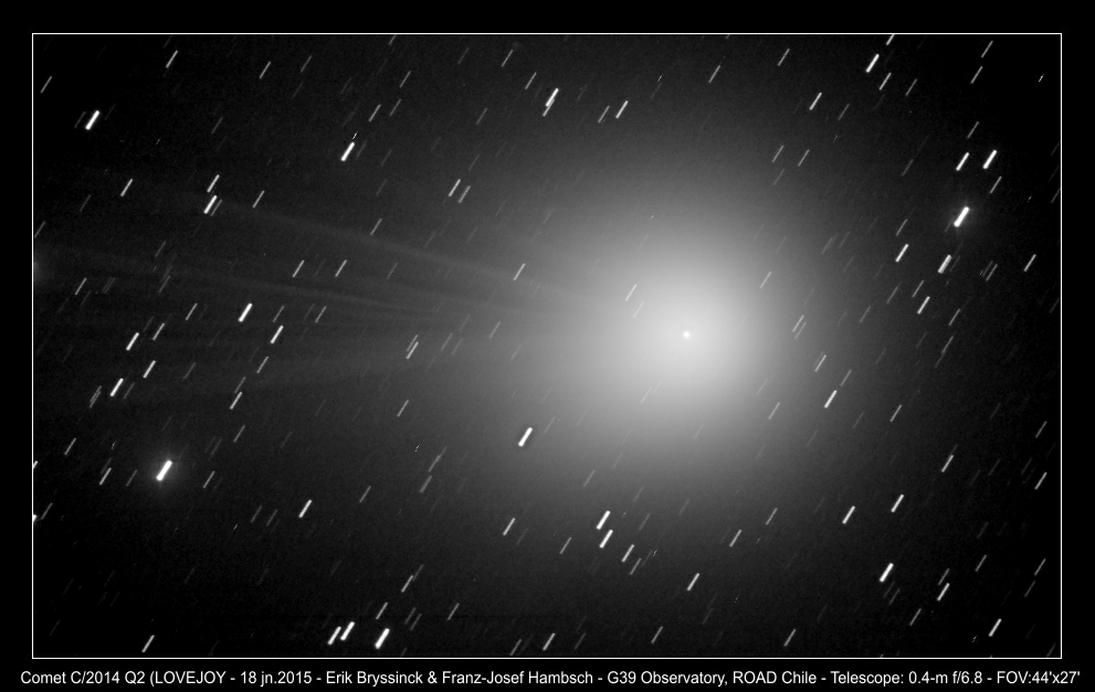 image comet C/2014 Q2 (LOVEJOY) on 18 jan.2015 by Erik Bryssinck and Franz-Josef Hambsch