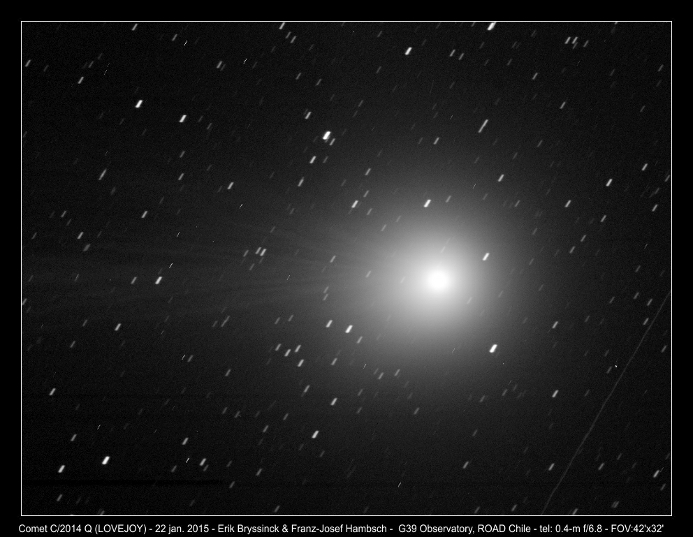 image comet C/2014 Q2 (LOVEJOY) on 22 jan by Erik Bryssinck and Franz-Josef Hambsch from ROAD Chile