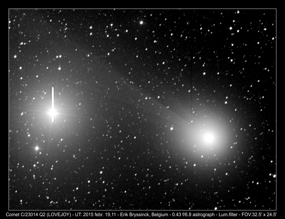 comet C/2014 Q2 (LOVEJOY) by Erik Bryssinck on 19 febr.2015
