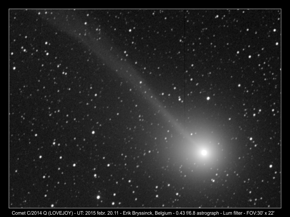 image comet C/2014 Q2 (LOVEJOY) by Erik Bryssinck on 20 febr.2015