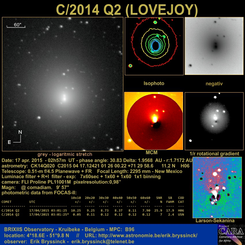  comet C/2014 Q2 (LOVEJOY) - Erik Bryssinck - 17 apr.2015 - www.astronomie.be/erik.bryssinck/